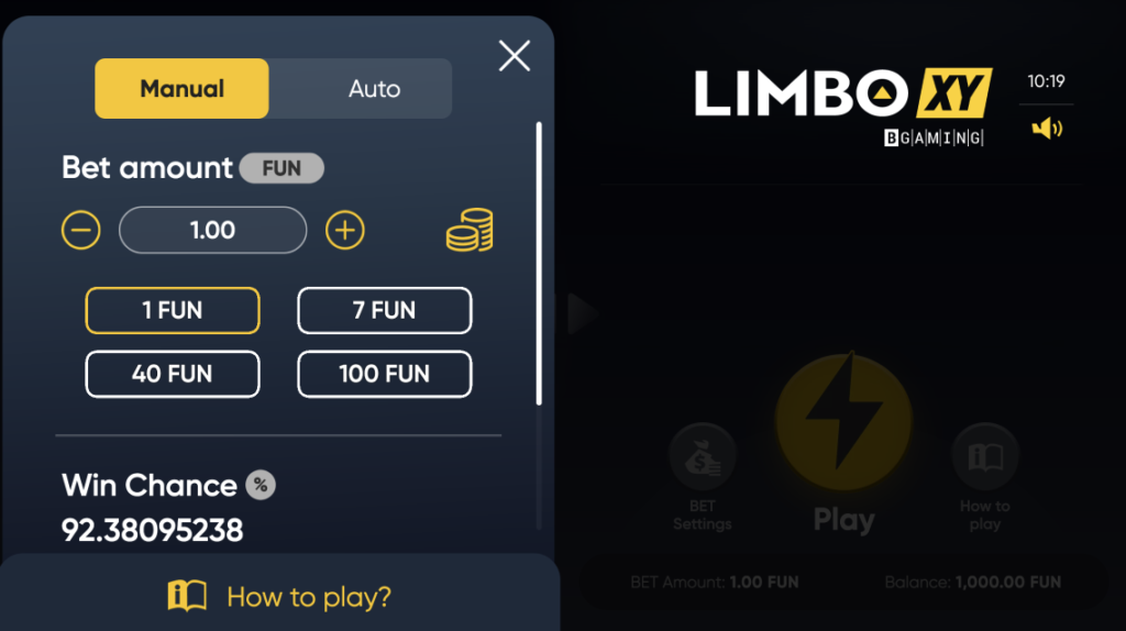 Limbo XY Bet Amount - Adjusting Your Bet at Crashwinbet Casino!